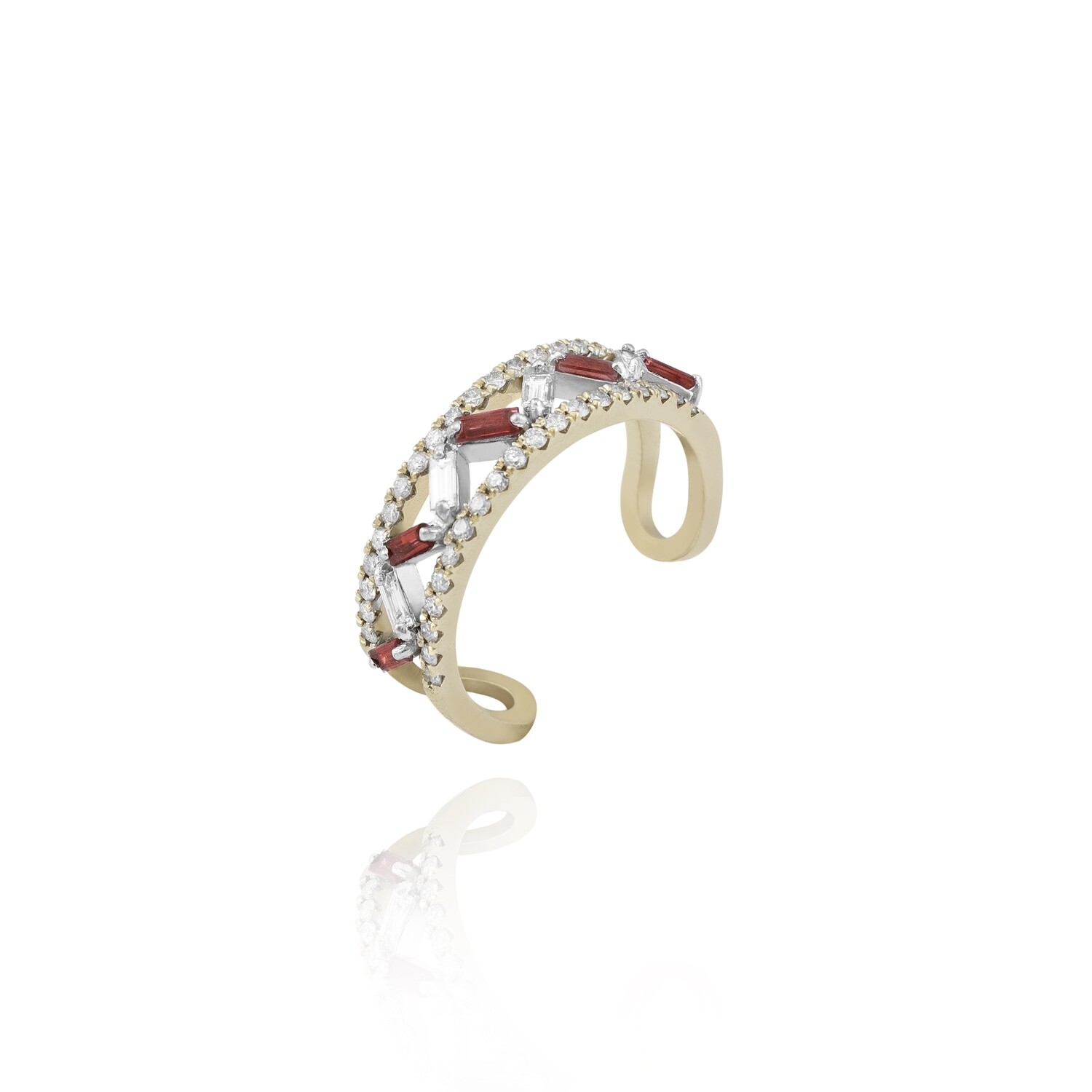 Eternal Diamond Ring with Baguette and Ruby