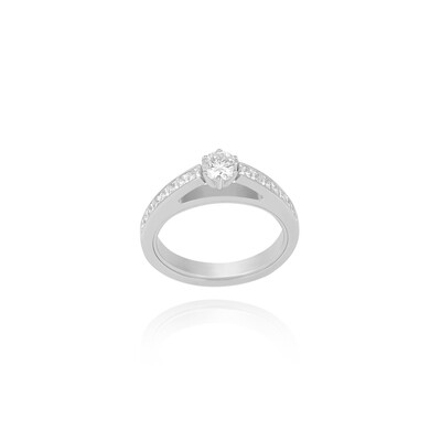 Bridal Diamond Ring with Princess Diamond