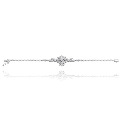 Bridal Diamond Bracelet with Baguette Diamond