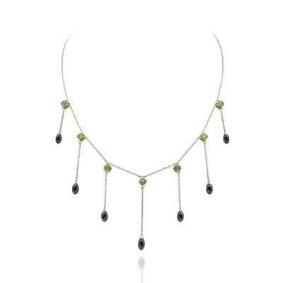 Eternal Fancy Diamond Necklace with Emerald