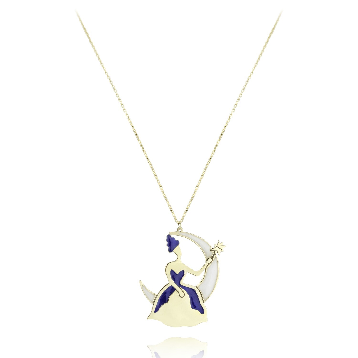 Fairy Tale Gold Necklace with Enamels