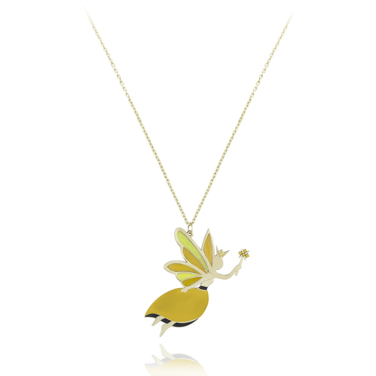 Fairy Tale Gold Necklace with Enamel