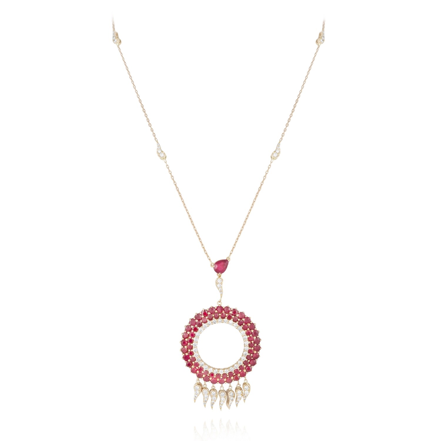 Eternal Diamond Necklace with Ruby