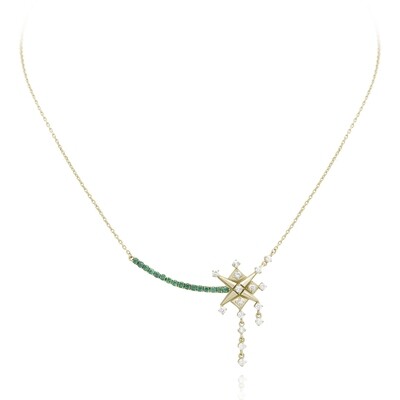 Fairy Tale Diamond Necklace with Emerald