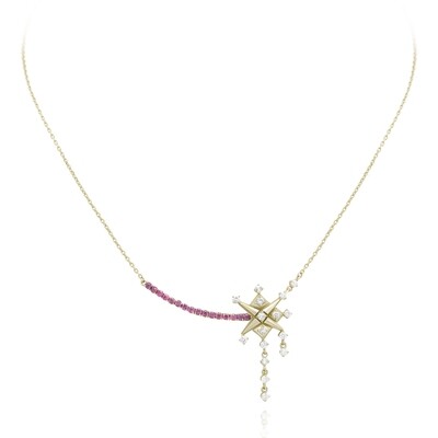 Fairy Tale Diamond Necklace with Sapphire