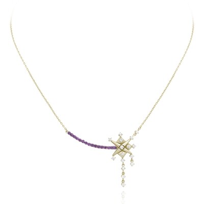 Fairy Tale Diamond Necklace with Semi Precious Stones