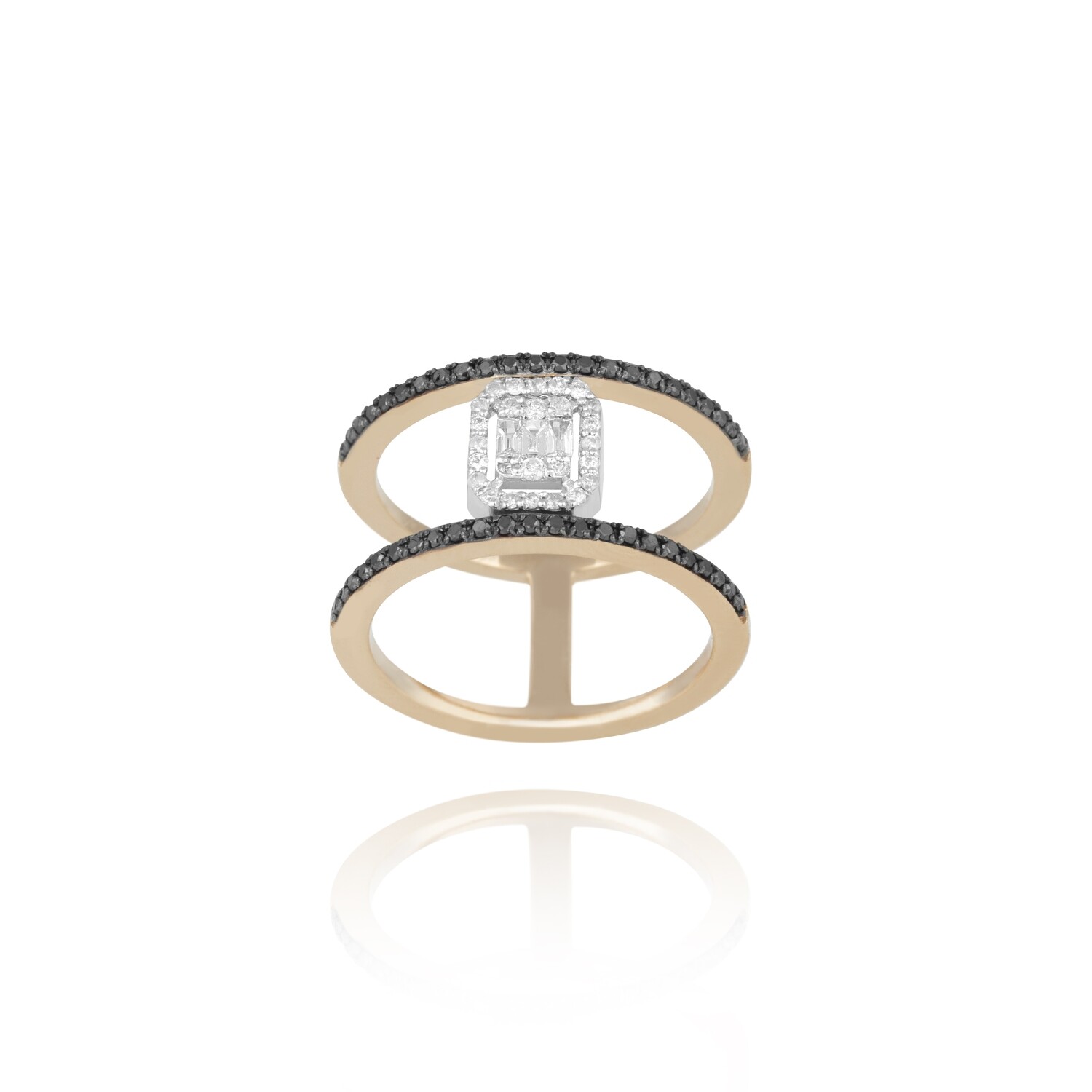 Eternal Diamond Ring with Baguette and Fancy Black
