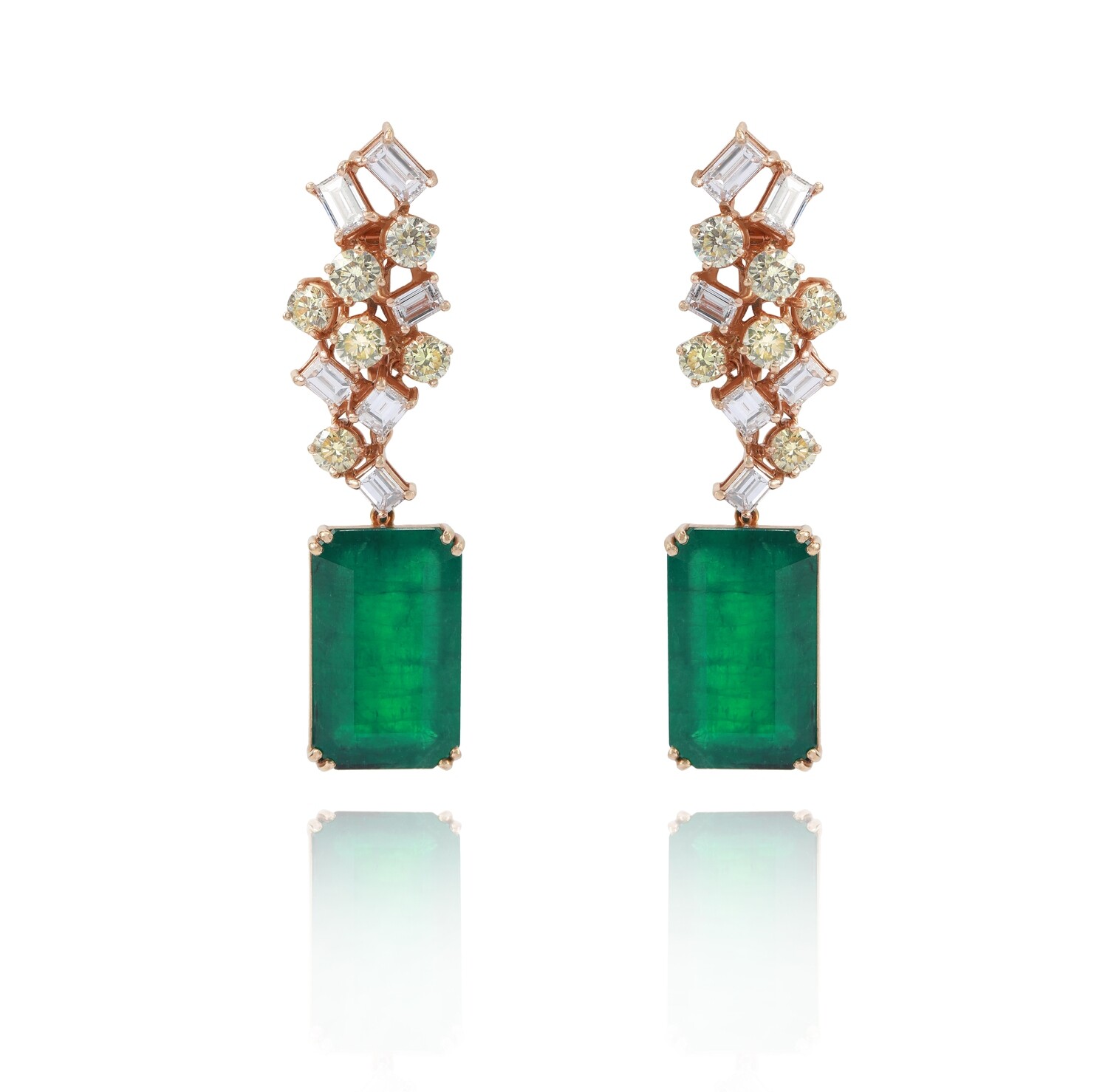 Eternal Diamond Earrings with Emerald