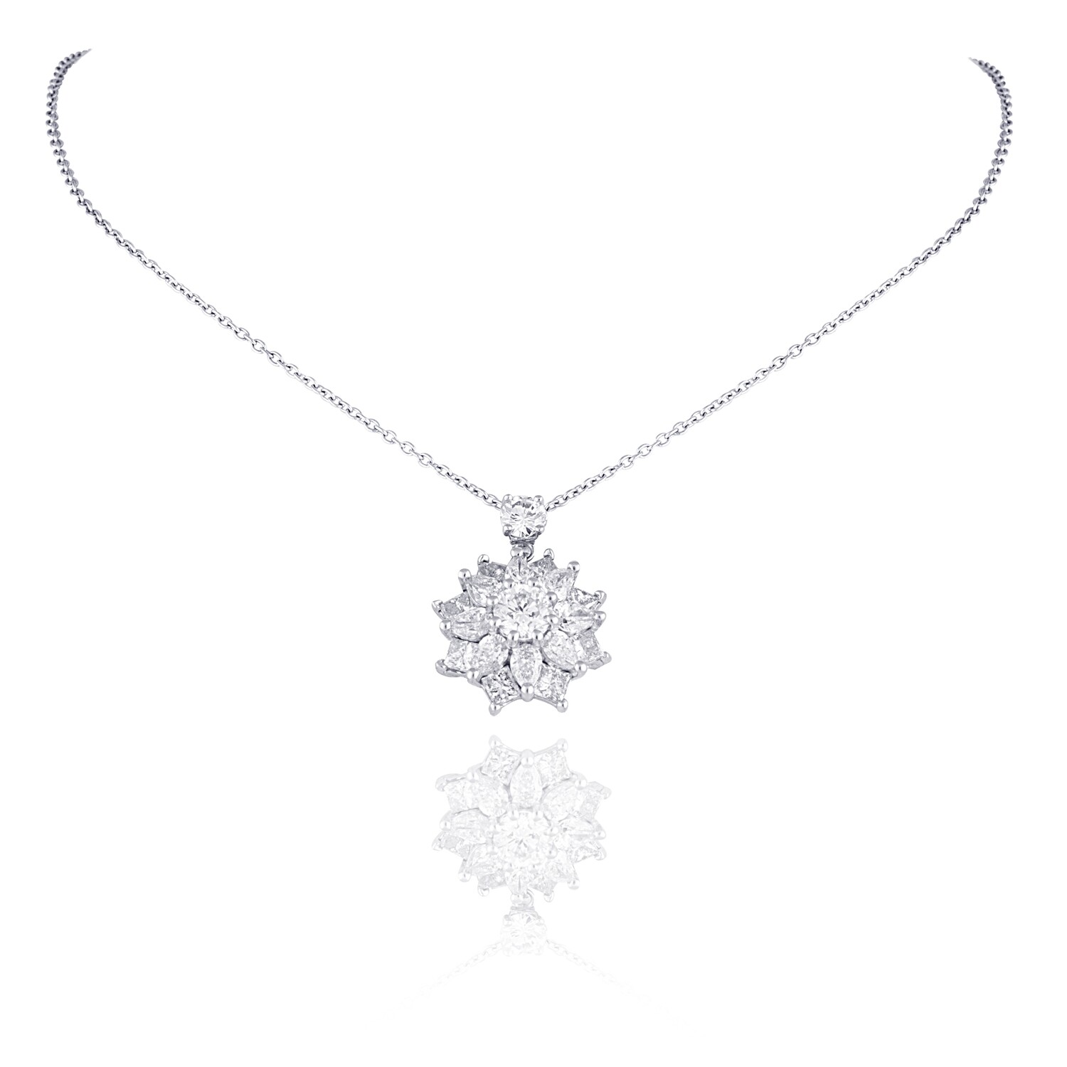 Eternal Diamond Necklace with Princess and Pear