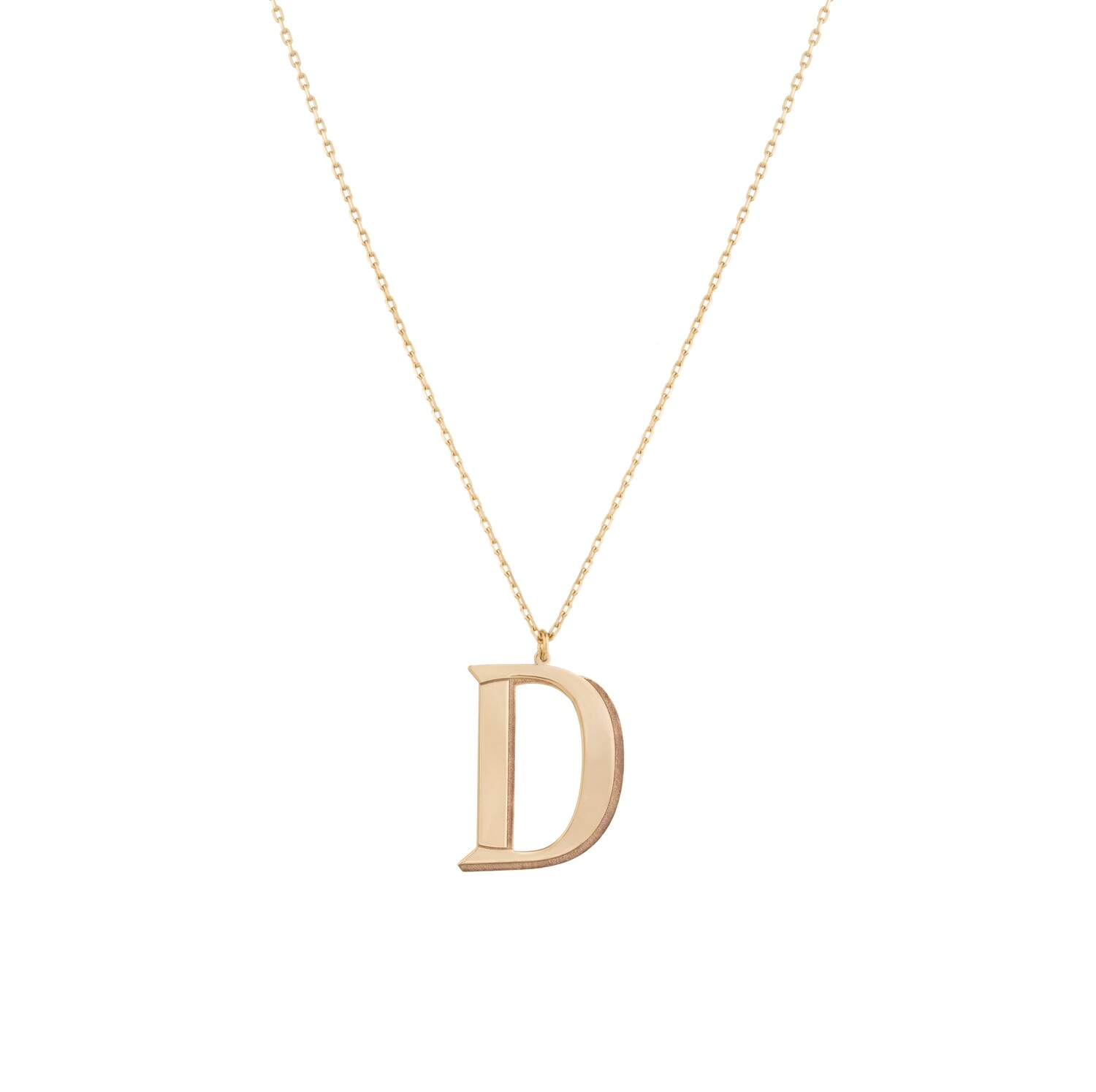 Initials Gold Necklace Letter D