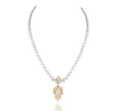 Bridal Pear Diamond Necklace