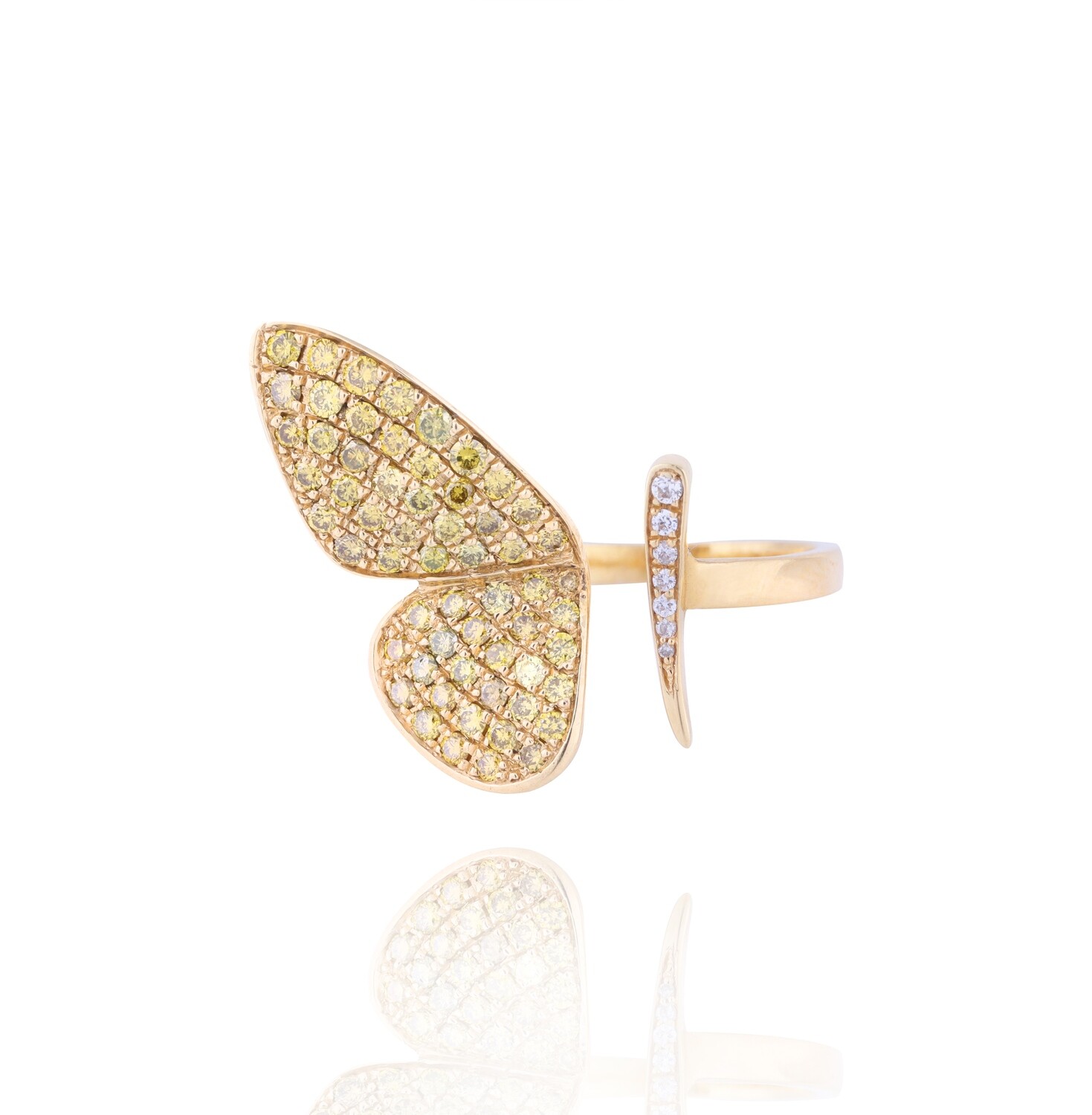 Butterfly Diamond Ring with Fancy Diamond