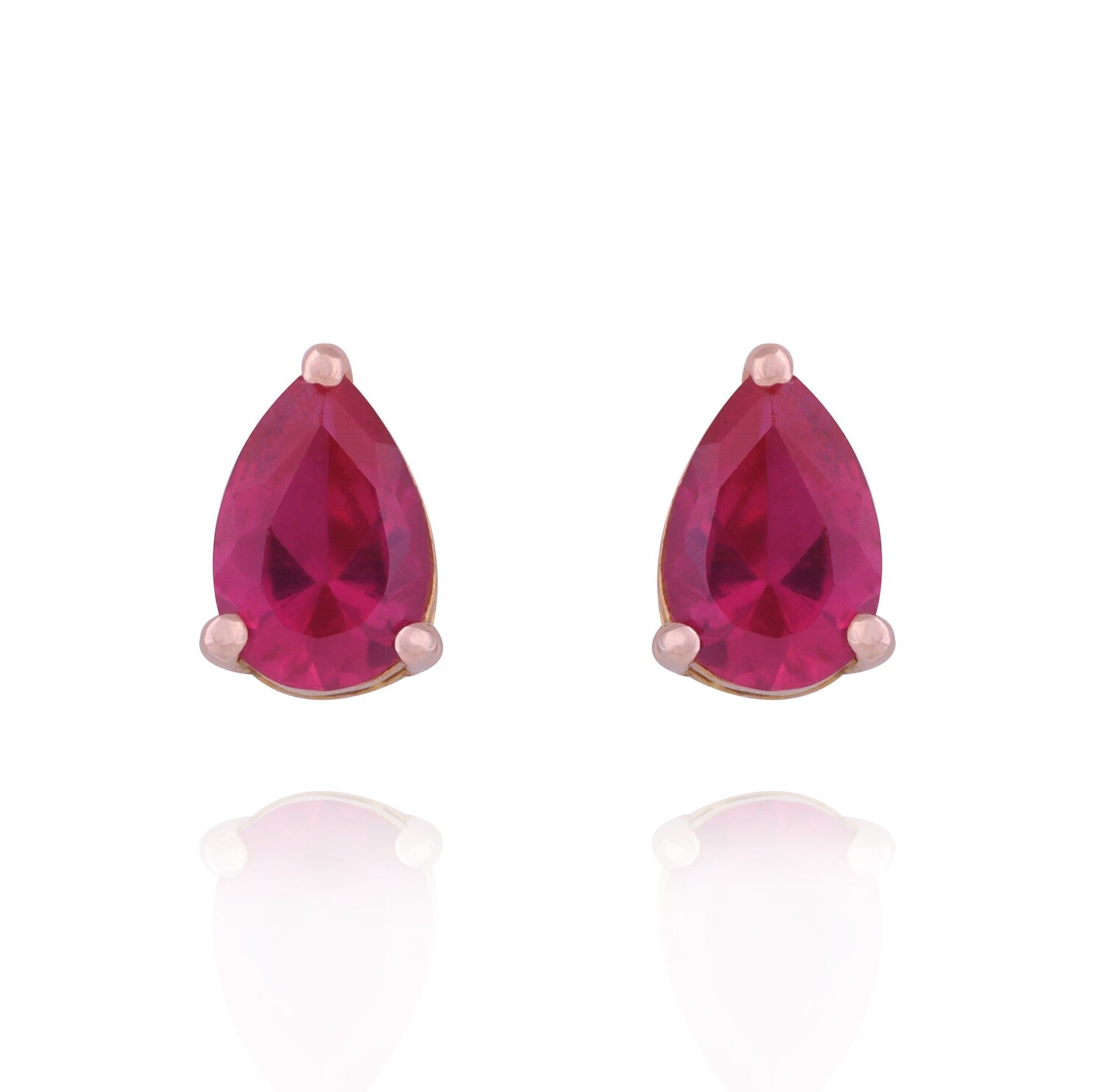 Eternal Gold Earrings with Ruby single stone
