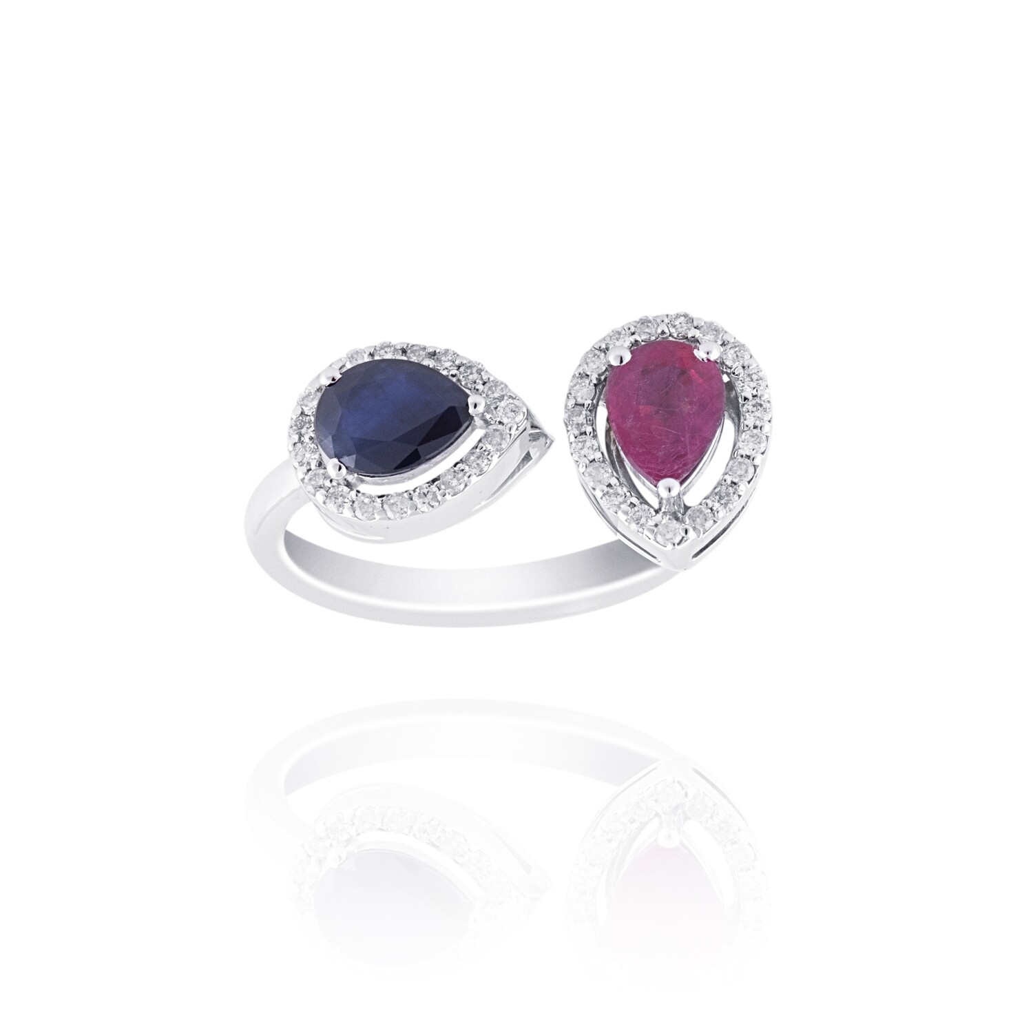 Eternal Diamond Ring with Ruby and Sapphire