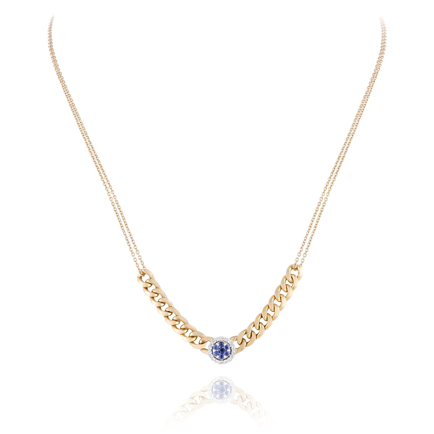 Eternal Diamond Chain Necklace with Sapphire