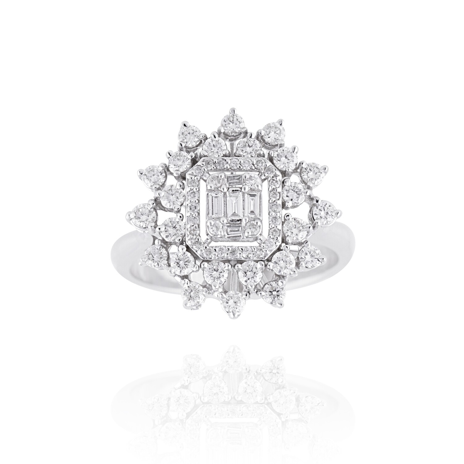 Eternal Diamond Ring with Trapeze and Baguette Diamond