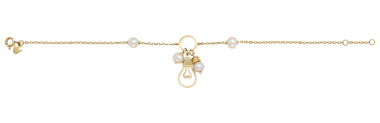 Light Gold Bracelet with Pearls