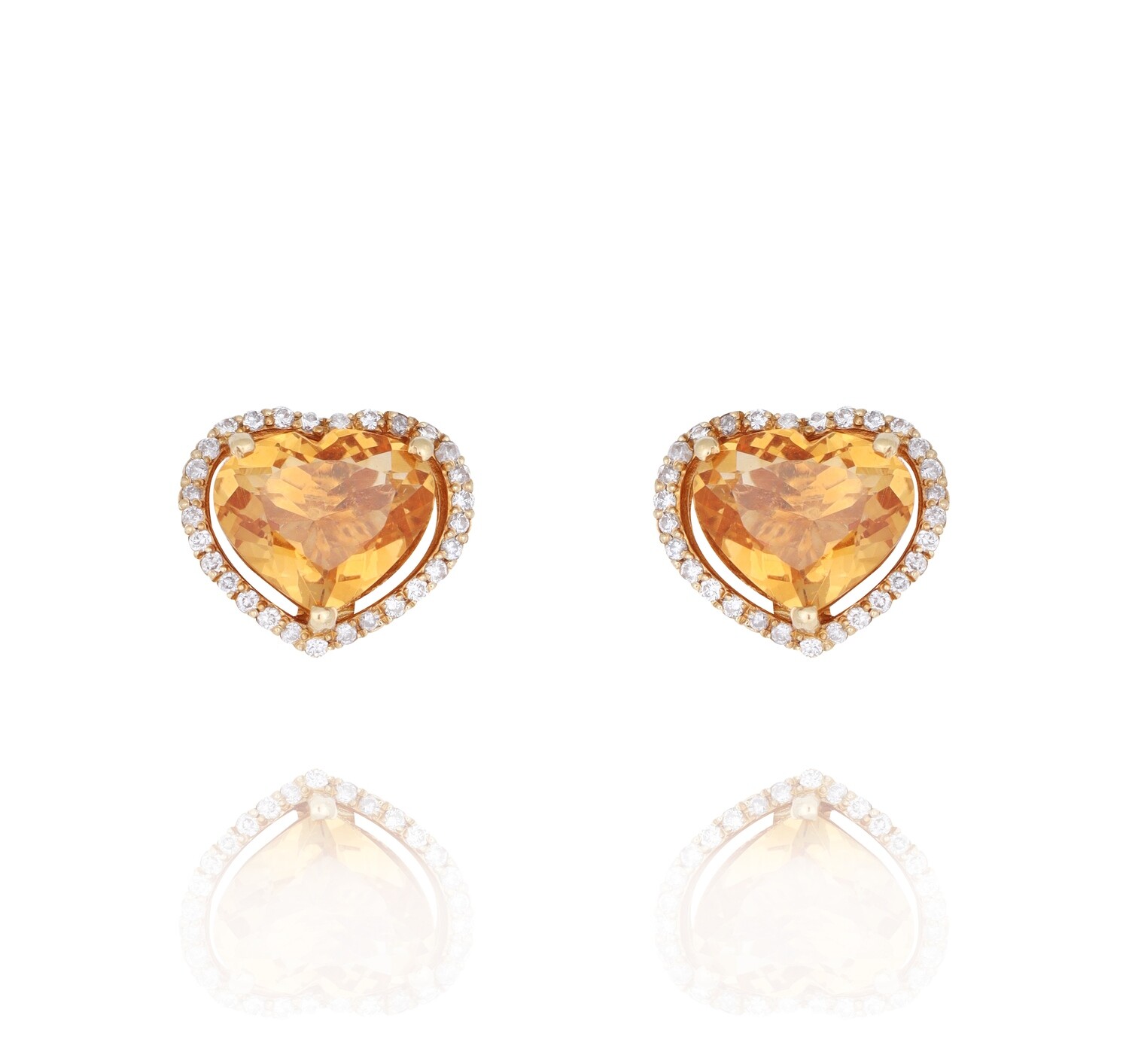 ShineStone Diamond Earrings with Heart Precious Colors