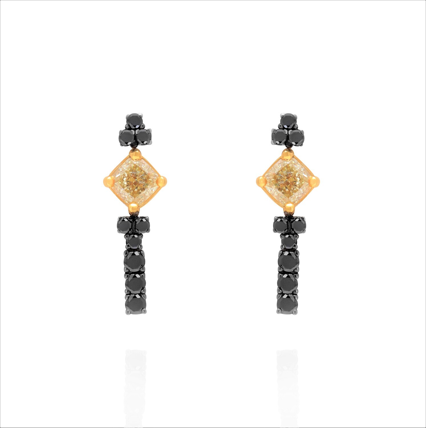 Eternal Diamond Earrings with Black and Yellow