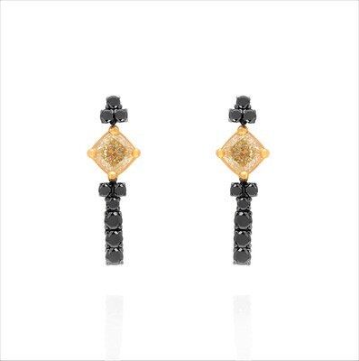 Eternal Diamond Earrings with Black and Yellow