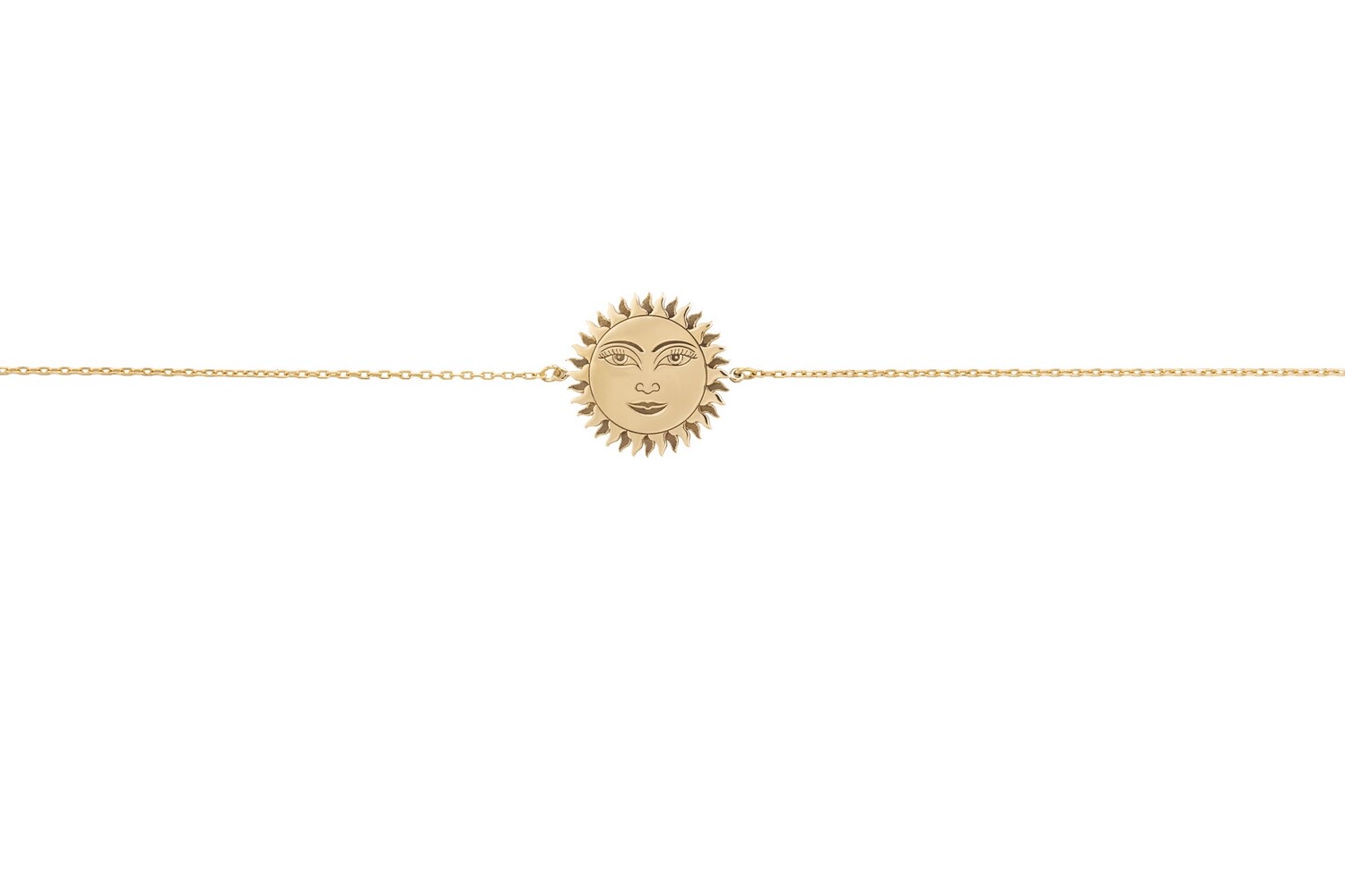 Zodiac Gold Bracelet Sun Face