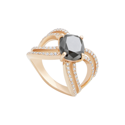 Eternal Diamond Ring with Center Black Diamond