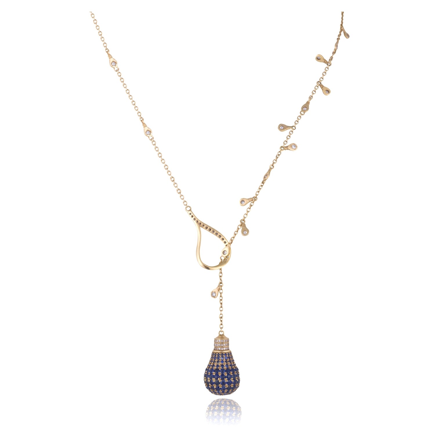 Light Diamond Necklace with Sapphire