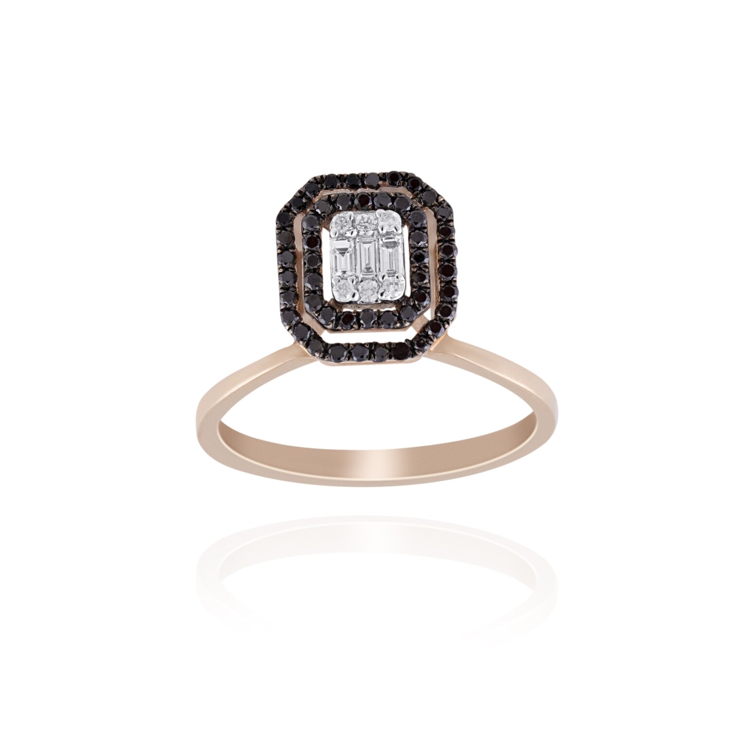 Eternal Diamond Ring with Baguette and Black Diamond