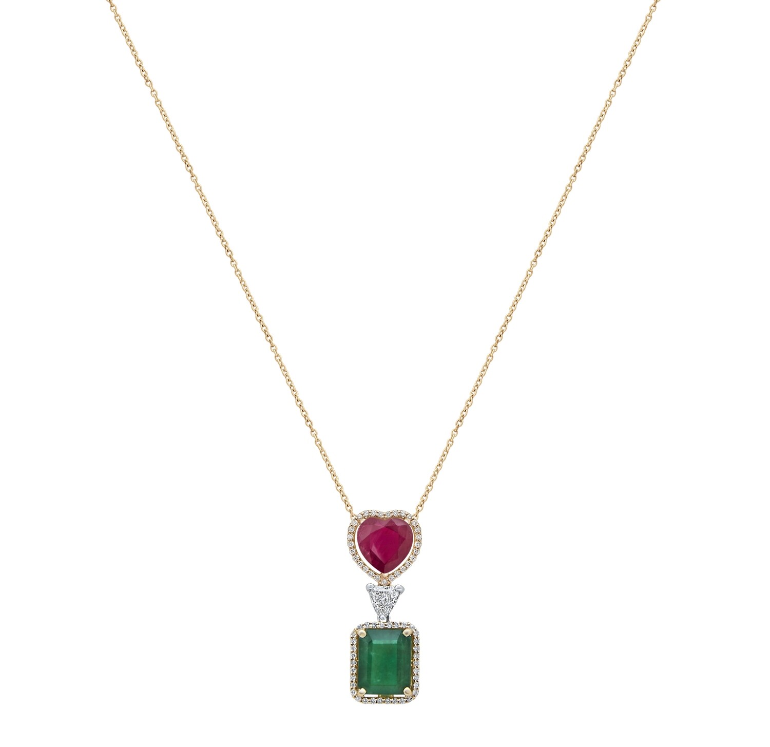 Eternal Diamond Necklace with Ruby and Emerald