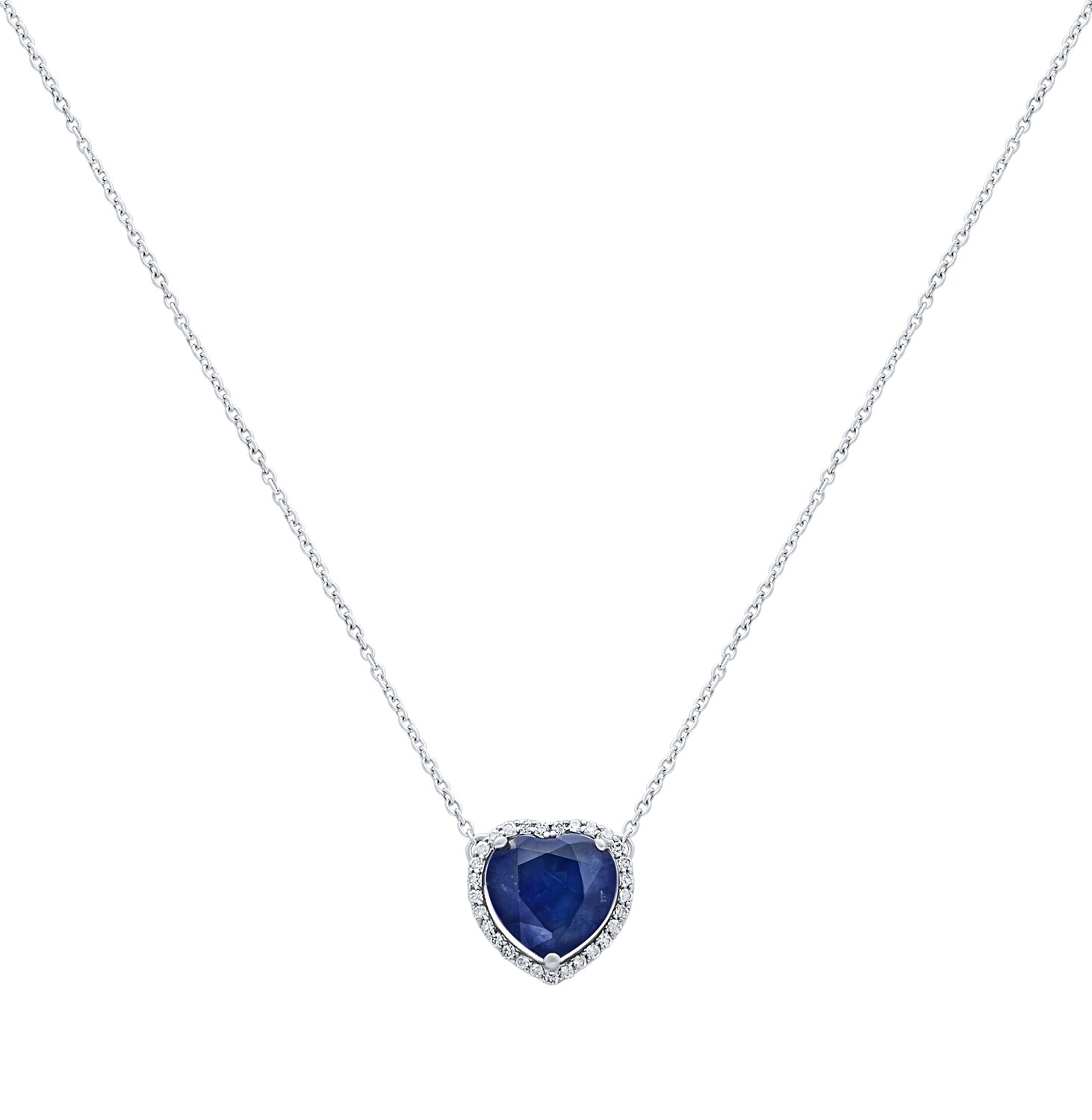 Eternal Heart Diamond Necklace with Sapphire