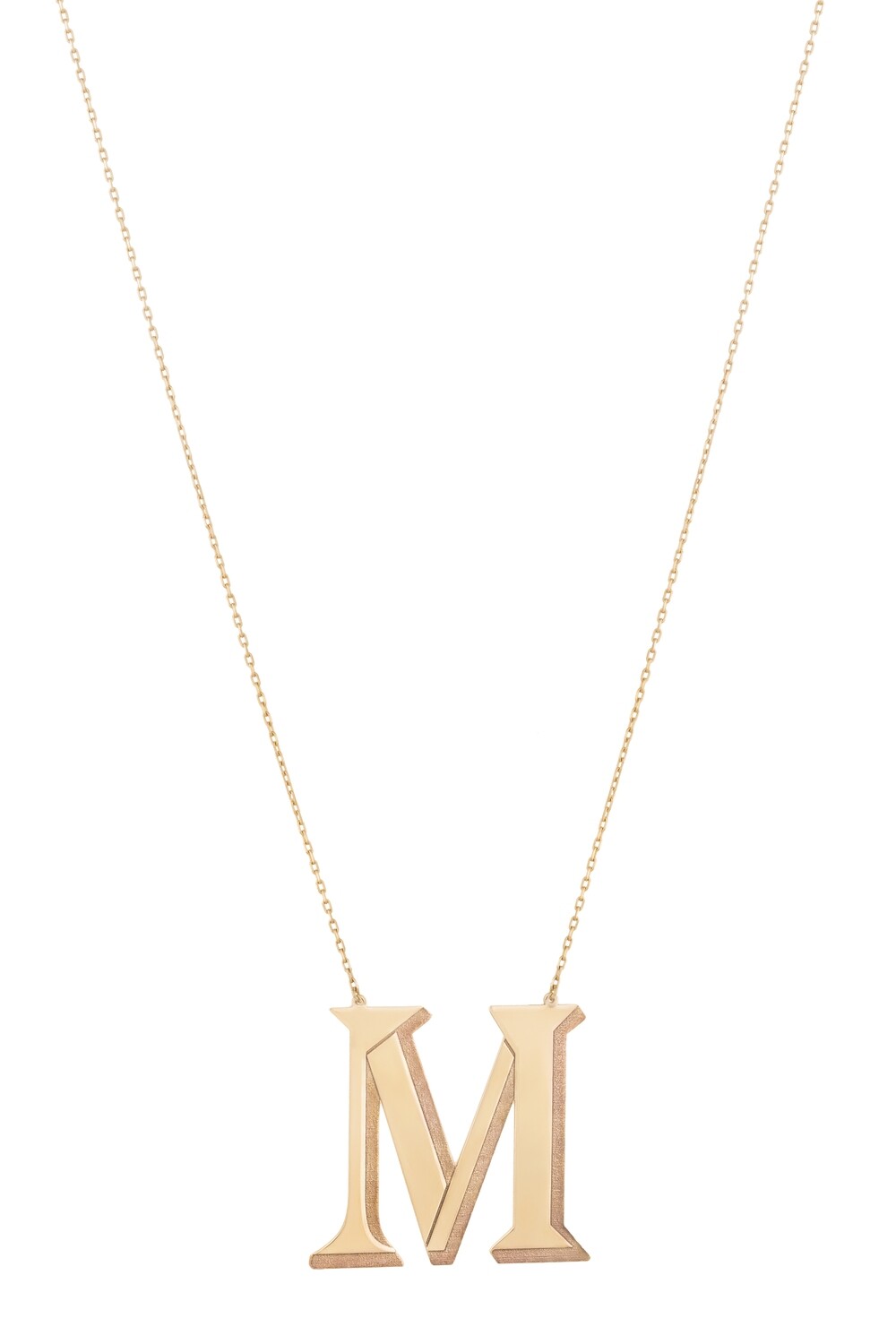 Initials Gold Necklace Letter M