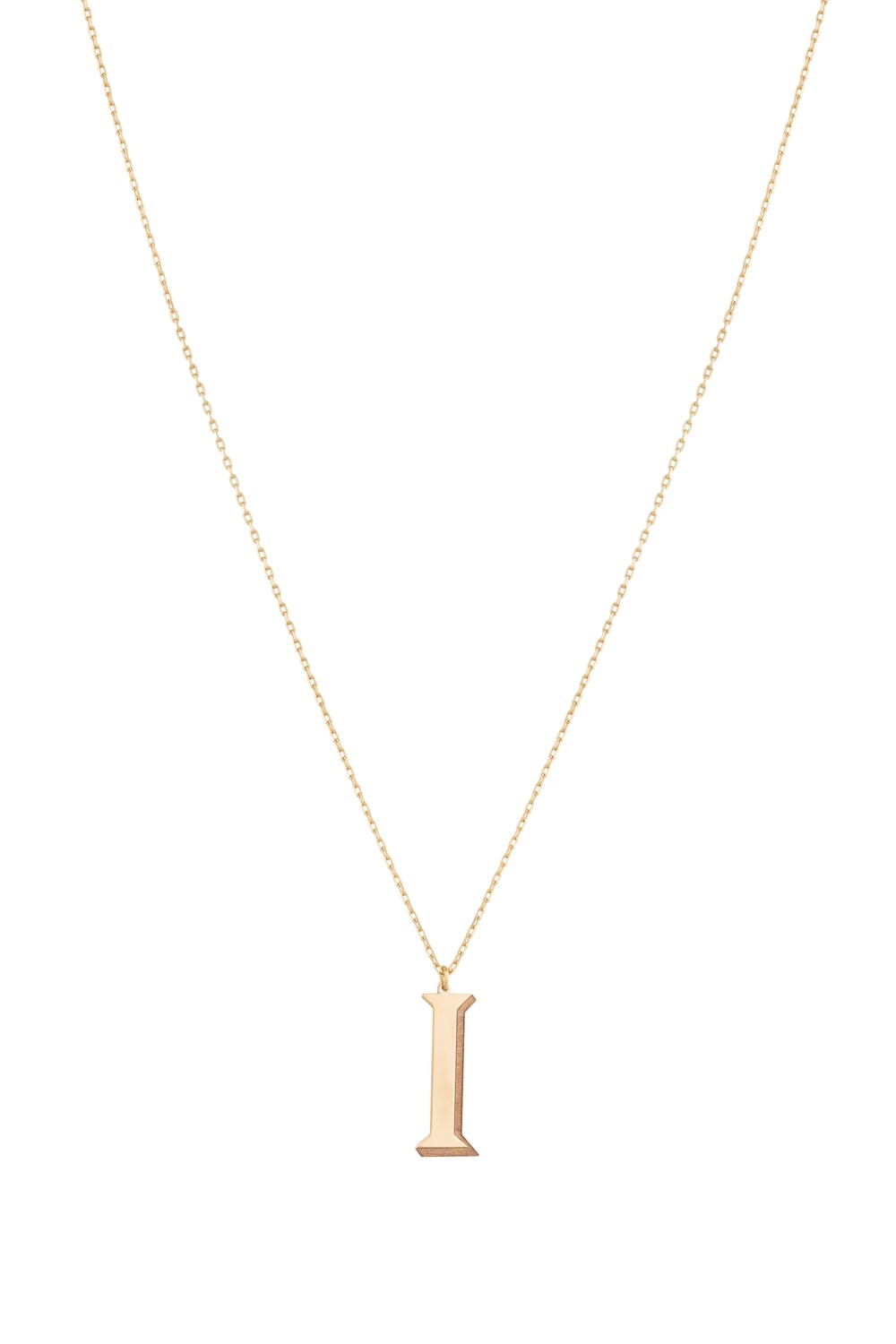 Initials Gold Necklace Letter I