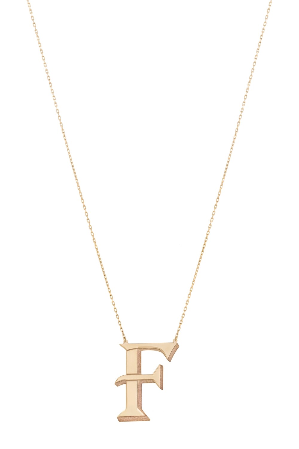 Initials Gold Necklace Letter F