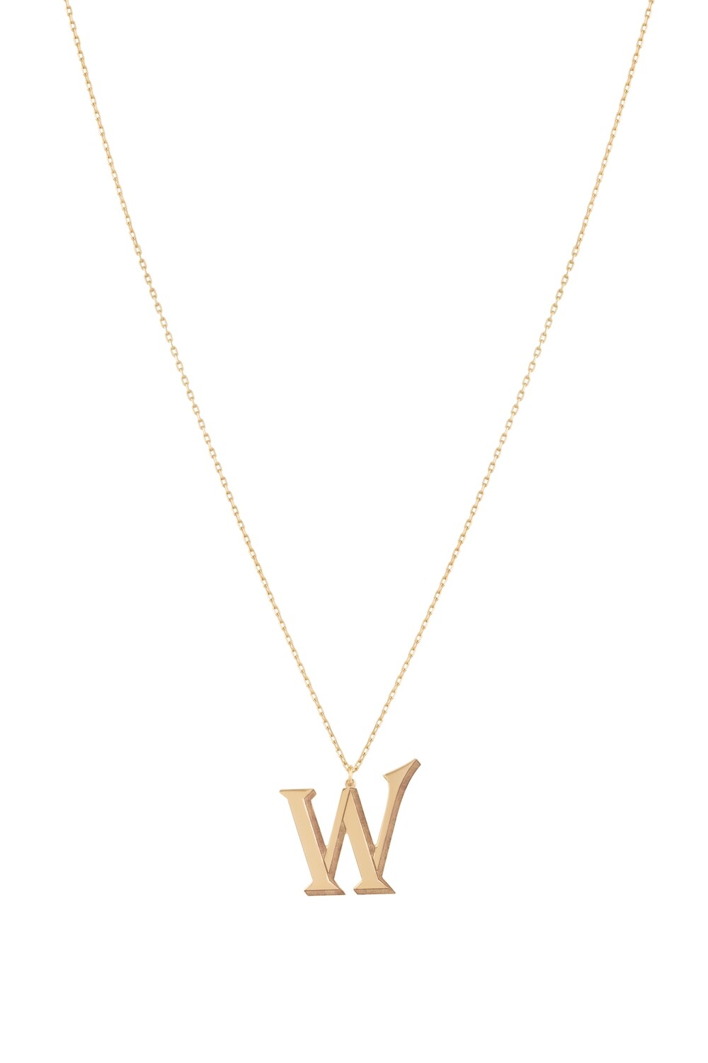 Initials Gold Necklace Letter W
