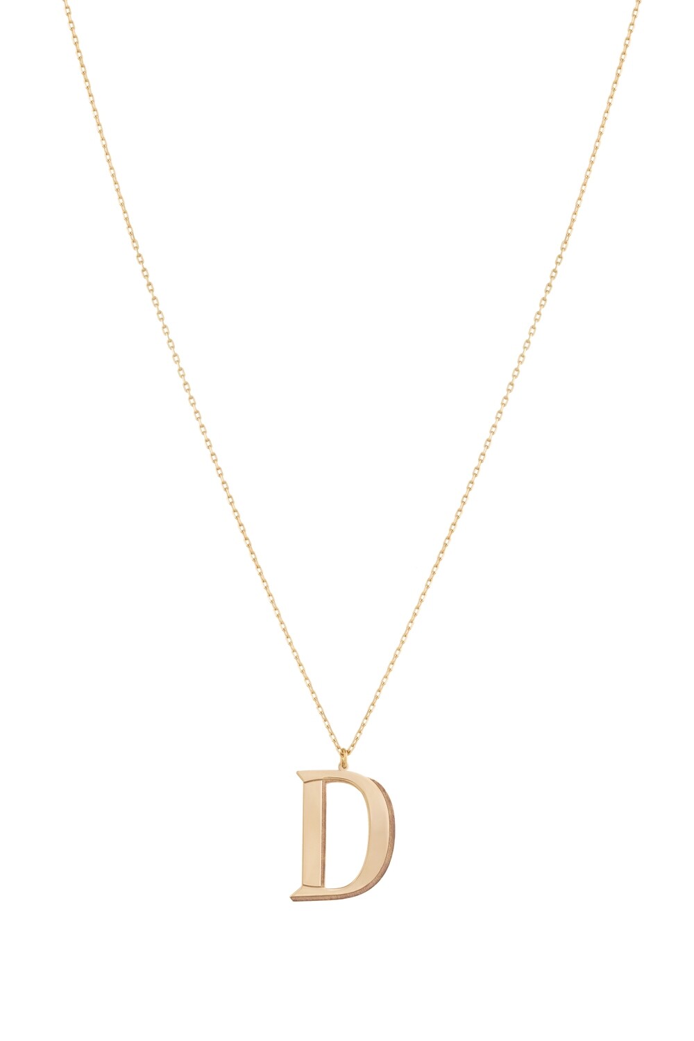 Initials Gold Necklace Letter D