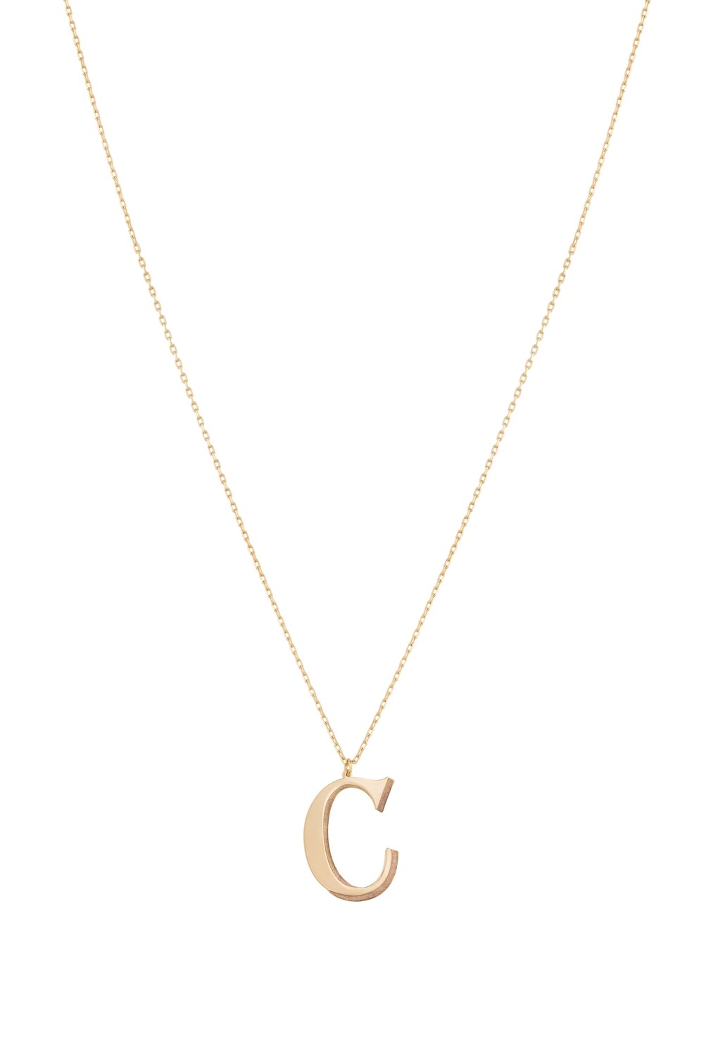 Initials Gold Necklace Letter C