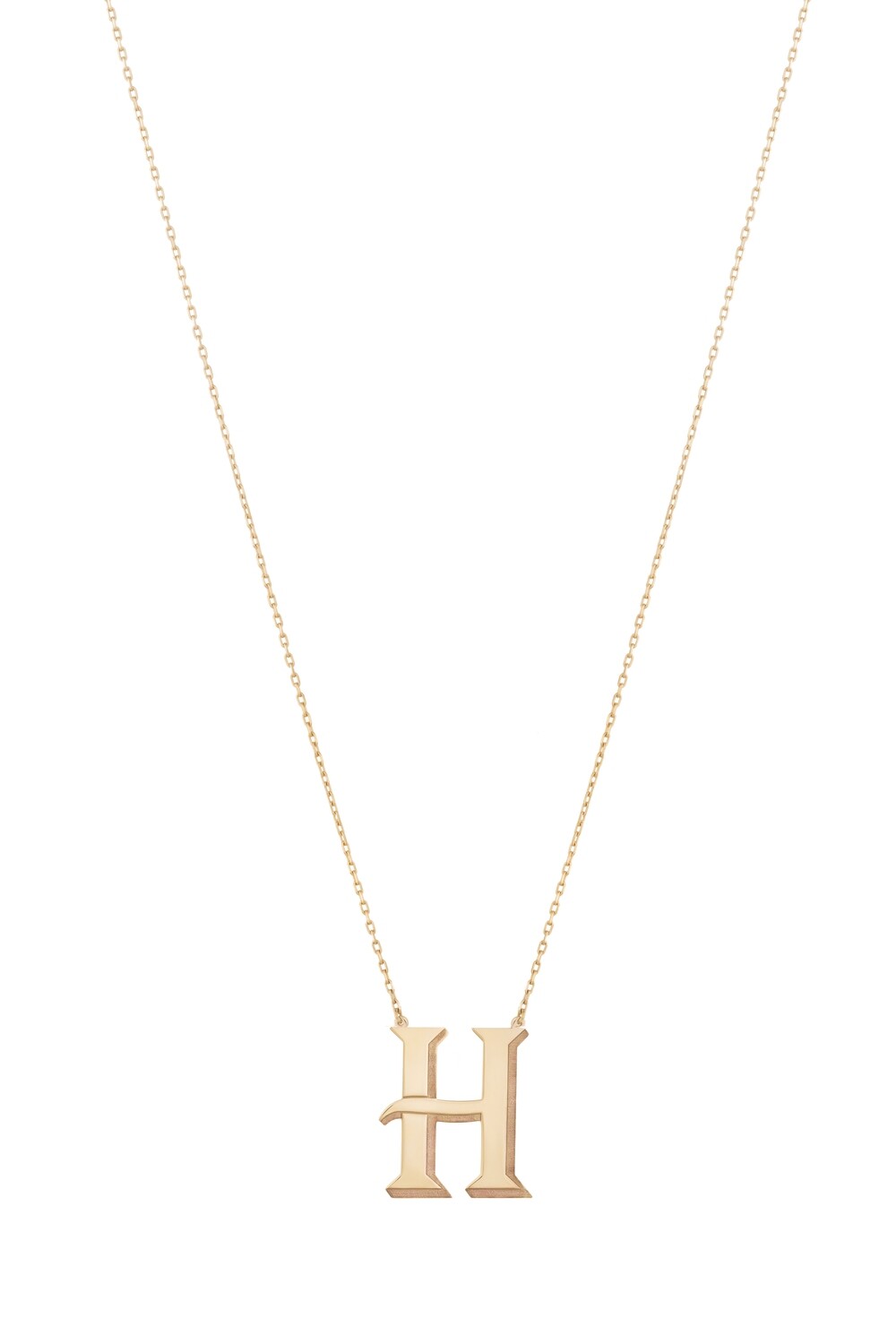 Initials Gold Necklace Letter H