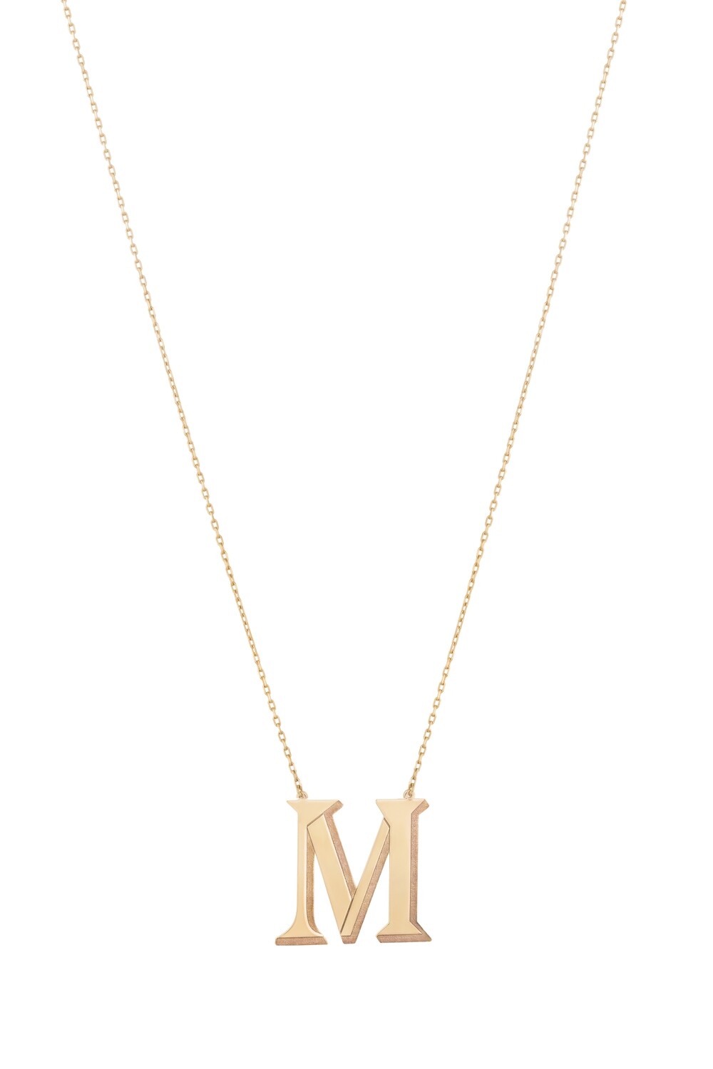Initials Gold Necklace Letter M