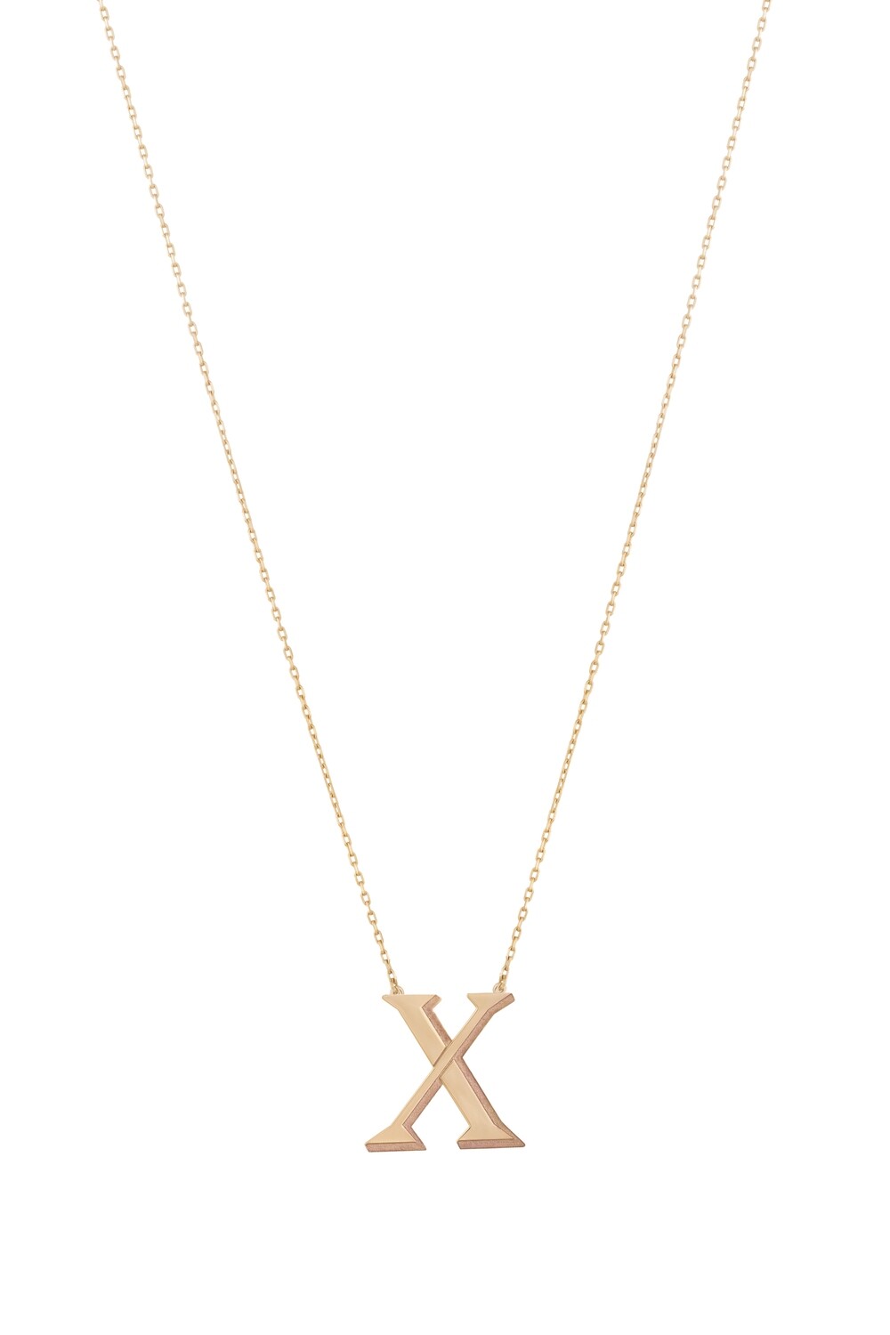 Initials Gold Necklace Letter X