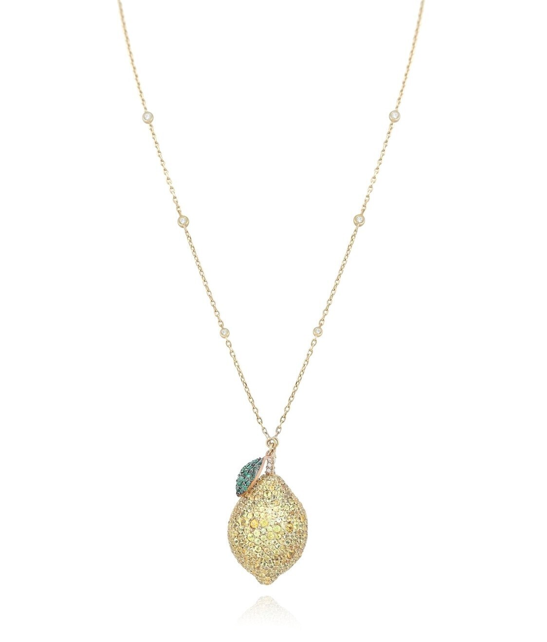 Eternal Diamond Lemon Necklace with Sapphire and Emerald