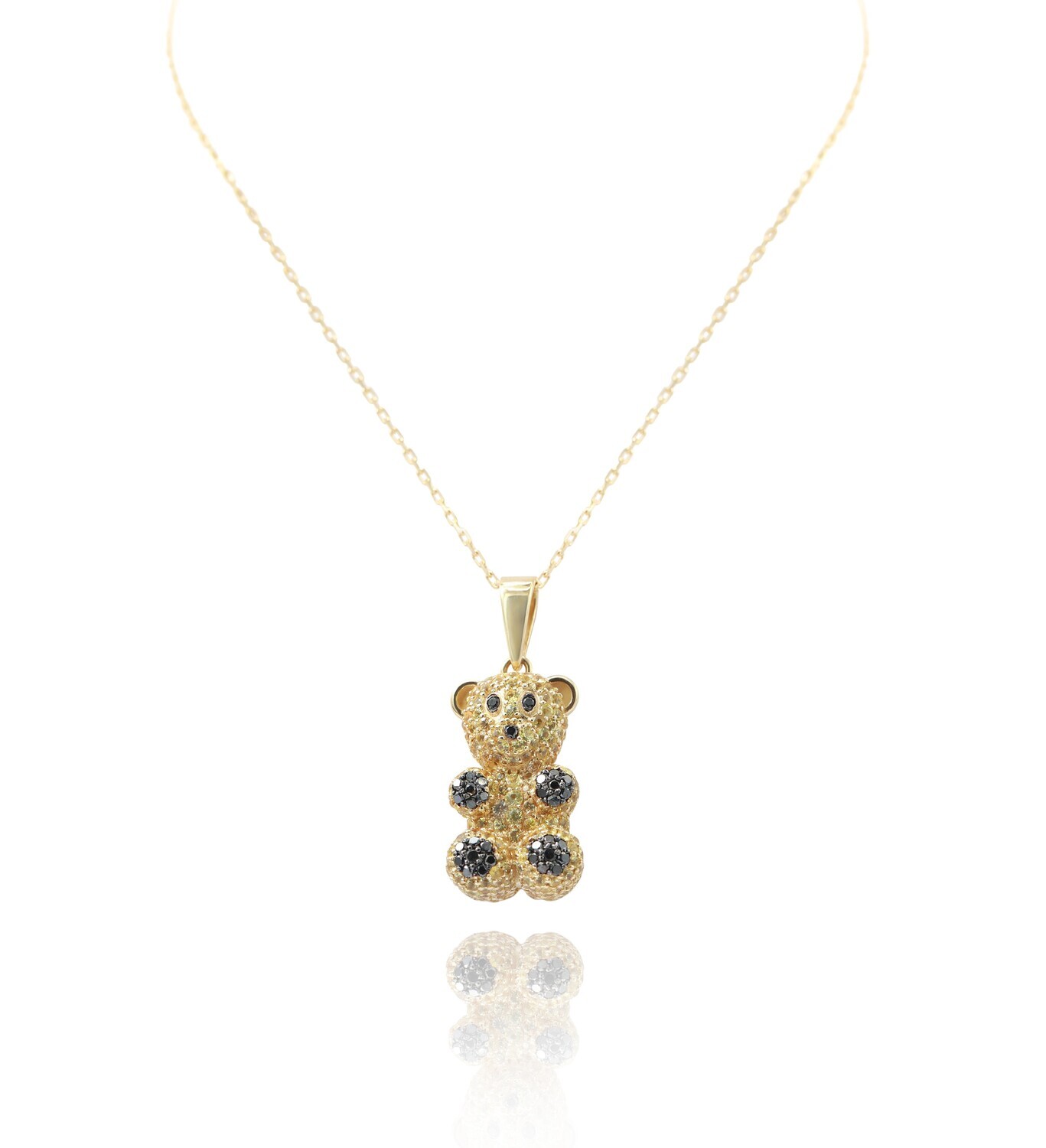 Eternal Bear Diamond Necklace with Sapphire
