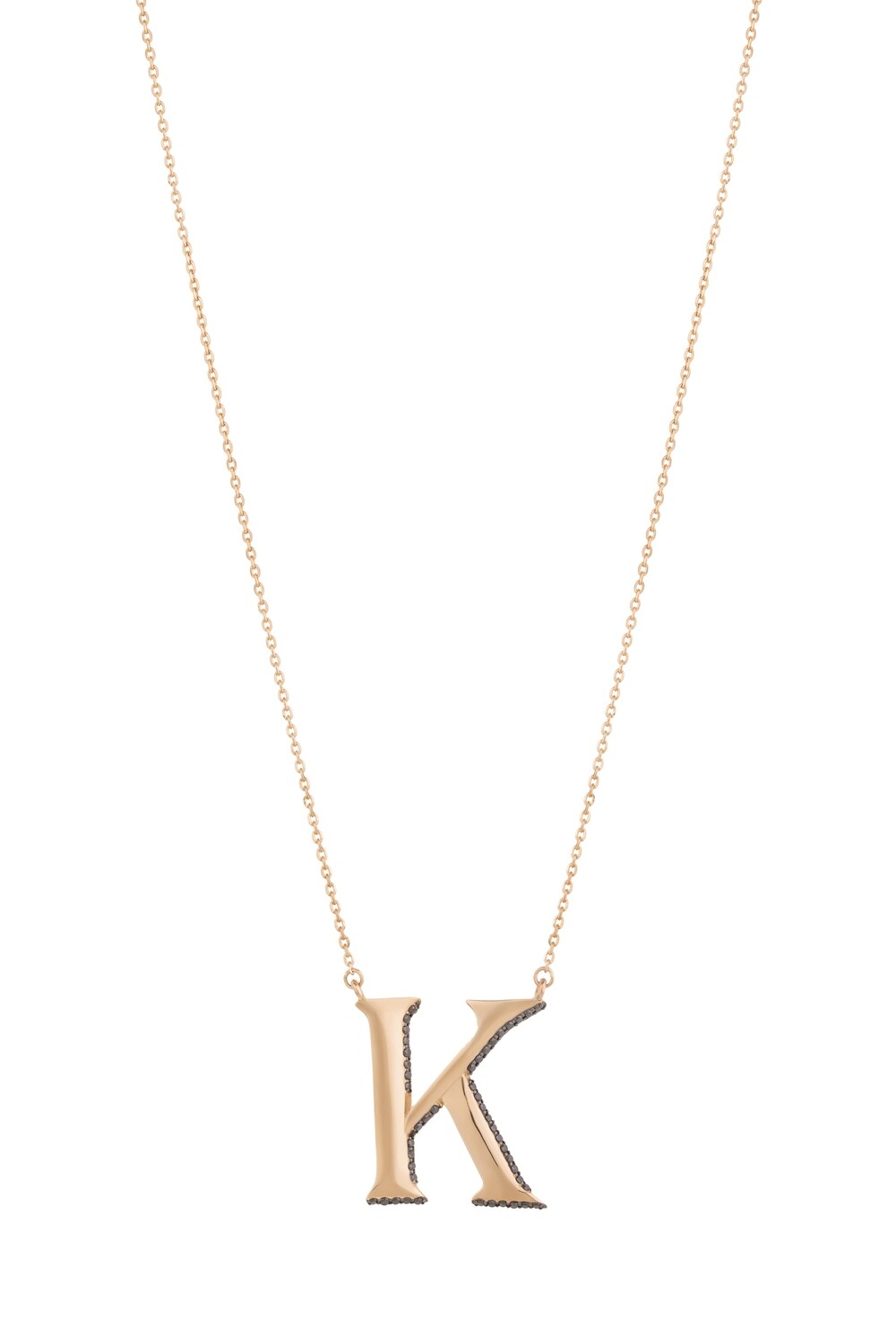 Initials Fancy Diamond Necklace, K