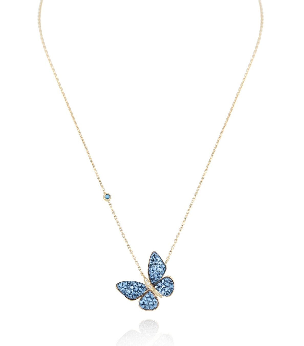 Butterfly Diamond Necklace with Fancy Diamond