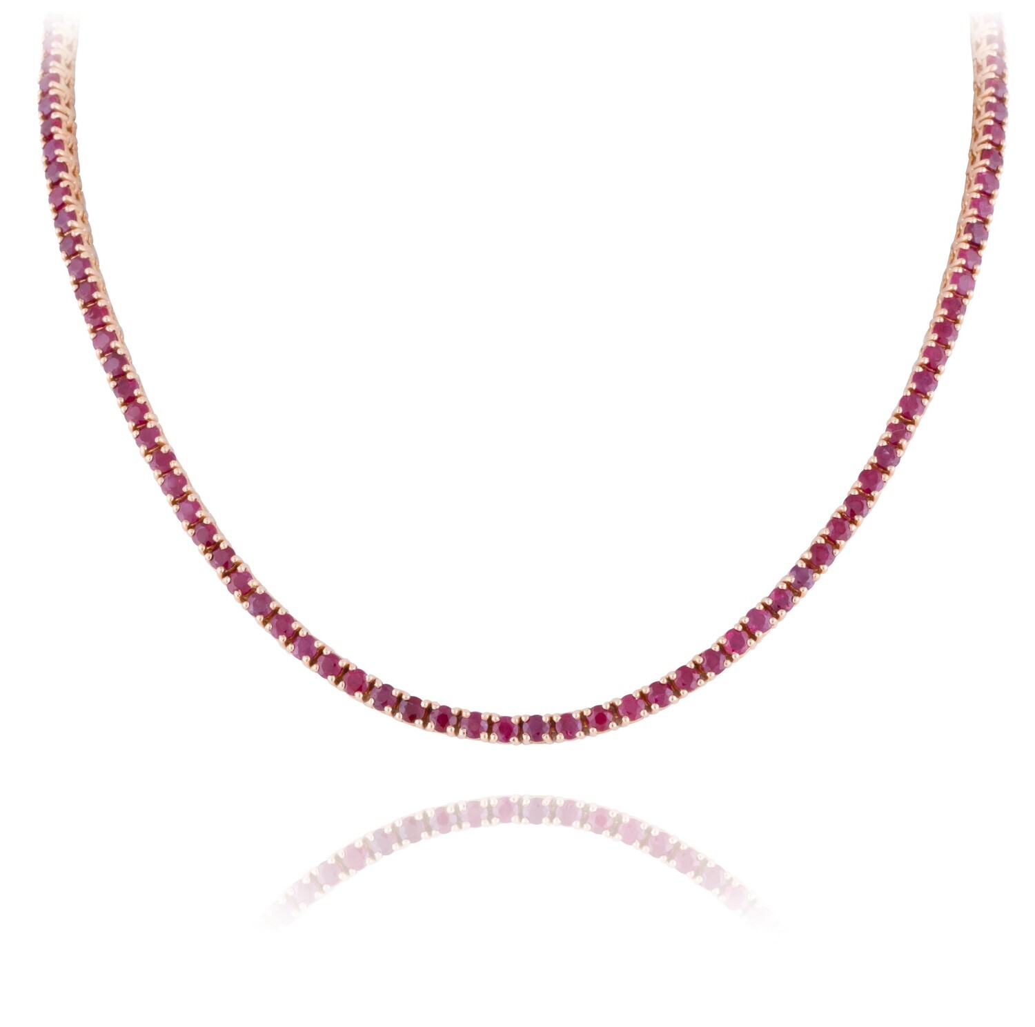 Eternal Gold Tennis Necklace with Ruby