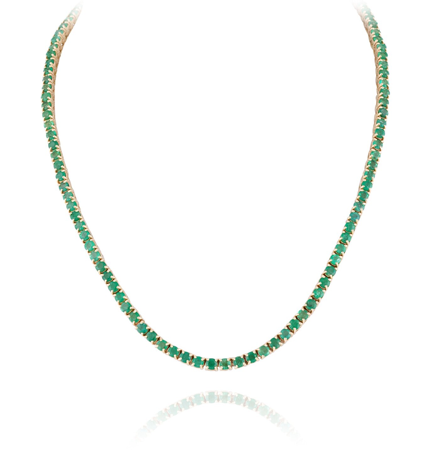 Eternal Gold Tennis Necklace with Emerald