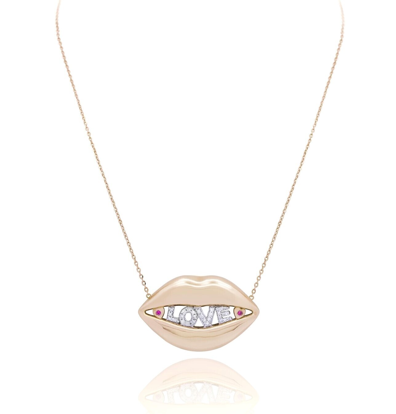 Diamond clearance lips necklace