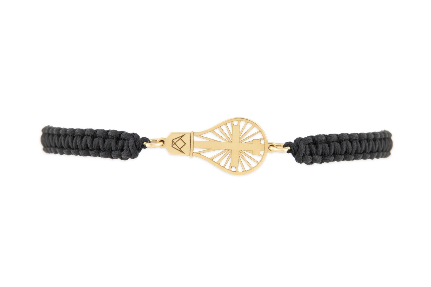 Light Cross Gold Bracelet with Shamballa