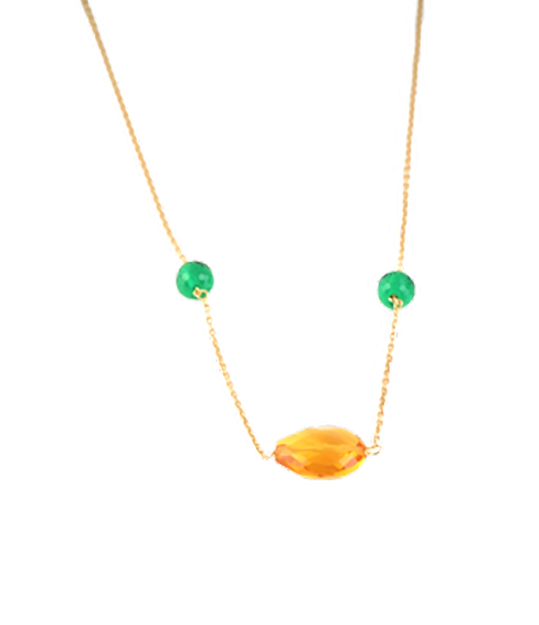 ShineStone Gold Necklace with Precious Colors