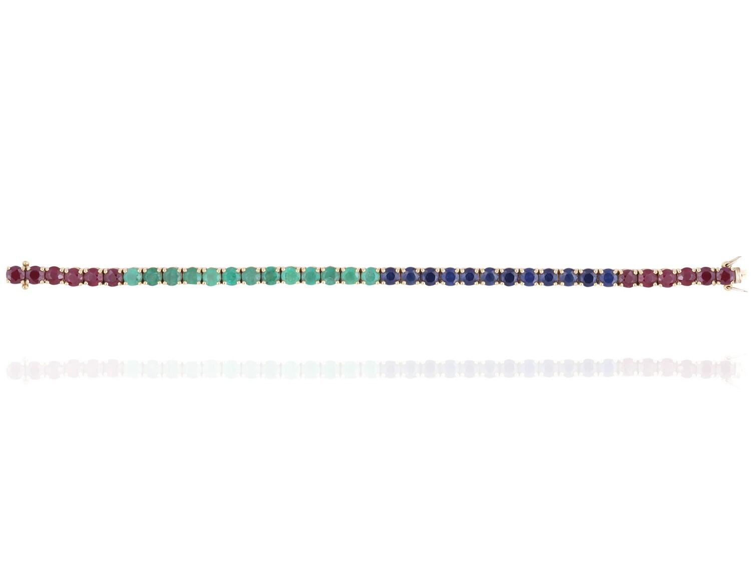 Eternal Tennis Bracelet with Ruby, Emerald and Sapphire