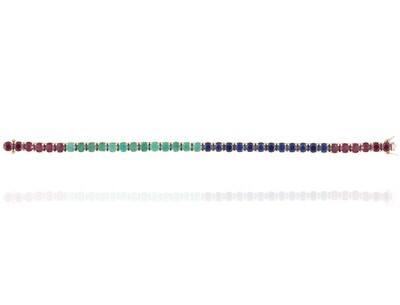 Eternal Tennis Bracelet with Ruby, Emerald and Sapphire